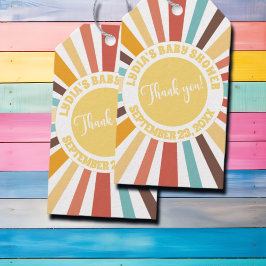 Kleine Ray van zonneschijnlijk Baby shower Cadeaulabel