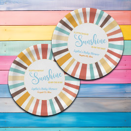 Kleine Ray van zonneschijnlijk Baby shower Papieren Bordje