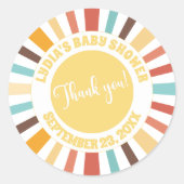 Kleine Ray van zonneschijnlijk Baby shower Ronde Sticker (Voorkant)