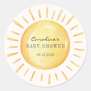 Kleine Ray van zonneschijnlijk Baby shower Ronde Sticker