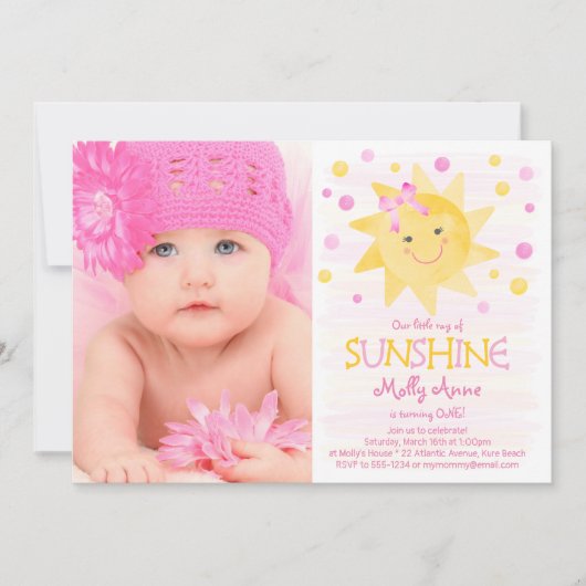 Kleine Ray van zonneschijnse Waterverf Birthday Kaart (Voorkant)