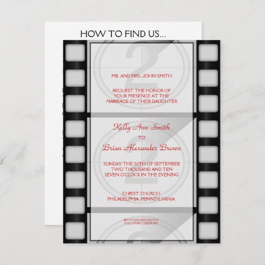 Kleine rechthoekige uitnodiging voor de bioscoop (Voorkant / Achterkant)