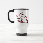 Kleine Red Metallic Motorcycle Racer Reisbeker (Links)