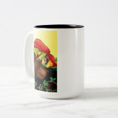 Kleine Red Mighty Nizz Grizzly Beer Hallo! Tweekleurige Koffiemok (Voorkant links)