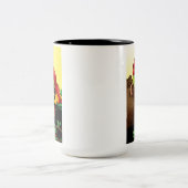 Kleine Red Mighty Nizz Grizzly Beer Hallo! Tweekleurige Koffiemok (Center)