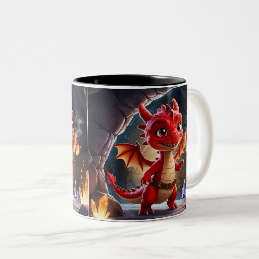 Kleine Red-Scaled Dragon Mok - Mythical Fantasy Dr (Voorkant rechts)