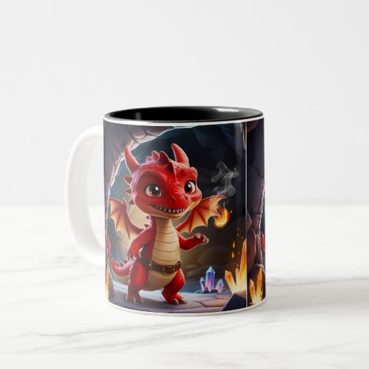 Kleine Red-Scaled Dragon Mok - Mythical Fantasy Dr (Voorkant links)