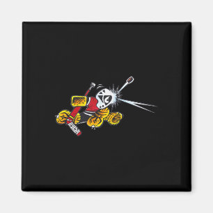 Kleine reddingen Cartoon Hockey Keeper Slag Schot Magneet