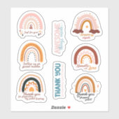 Kleine regenboog Bedrijfs klare regenboog Dank u S Sticker (Vel)