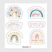 Kleine regenboog Bedrijfs klare regenboog Dank u S Sticker (Vel)