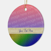 Kleine regenboog stripes je foto-versiering keramisch ornament (Links)