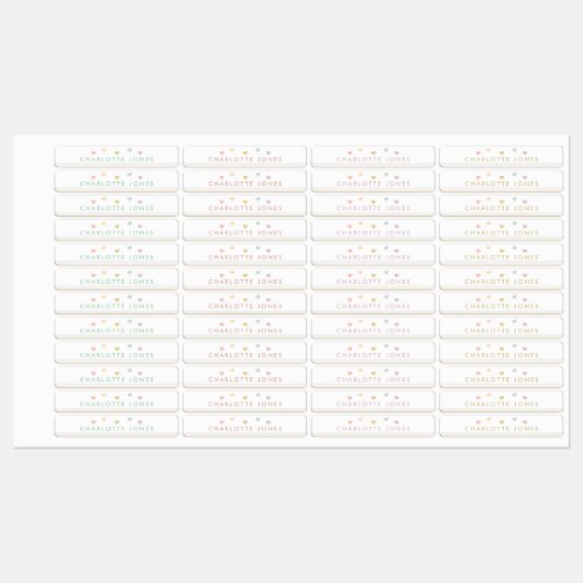 Kleine Regenboogharten Eenvoudige Waterdichte Kind Labels (Vel)