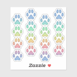 Kleine regenboogkat schildert vuilnisbakken sticker