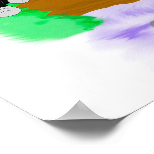 Kleine regenboogstrips: over water lopen poster (Hoek)