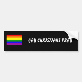 kleine regenboogvlag, GAY CHRISTIANS PRAY Bumpersticker
