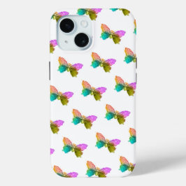 Kleine regenboogvlinders iPhone 15 case