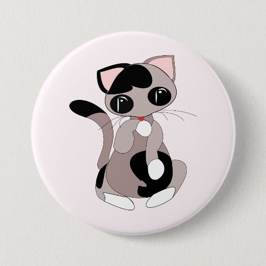 Kleine reinigingskat roze Button Uw kleuren (Voorkant)