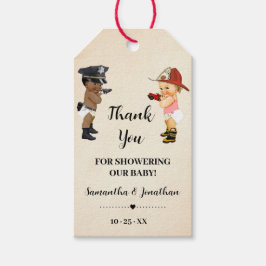 Kleine rekruut komt baby shower favor gift tag cadeaulabel