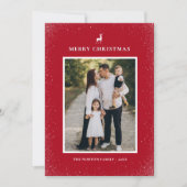 Kleine Rendier Eenvoudige Sneeuwvlokken Custom 2 F Feestdagenkaart (Voorkant)