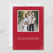 Kleine Rendier Eenvoudige Sneeuwvlokken Custom 2 F Feestdagenkaart (Achterkant)