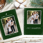 Kleine Rendier Eenvoudige Sneeuwvlokken Custom 2 F Feestdagenkaart