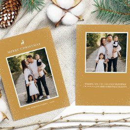 Kleine Rendier Eenvoudige Sneeuwvlokken Custom 2 F Feestdagenkaart