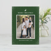 Kleine Rendier Eenvoudige Sneeuwvlokken Custom 2 F Feestdagenkaart (Staand voorkant)