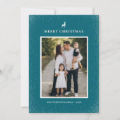 Kleine Rendier Eenvoudige Sneeuwvlokken Custom 2 F Feestdagenkaart (Voorkant)