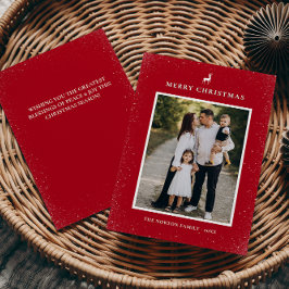 Kleine Rendier Eenvoudige Sneeuwvlokken Custom Fot Feestdagenkaart