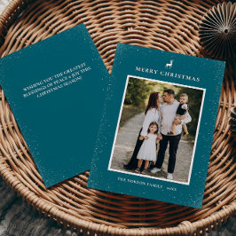 Kleine Rendier Eenvoudige Sneeuwvlokken Custom Fot Feestdagenkaart