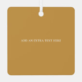 Kleine Rendier Eenvoudige Sneeuwvlokken foto Ocher Metalen Ornament (Achterkant)