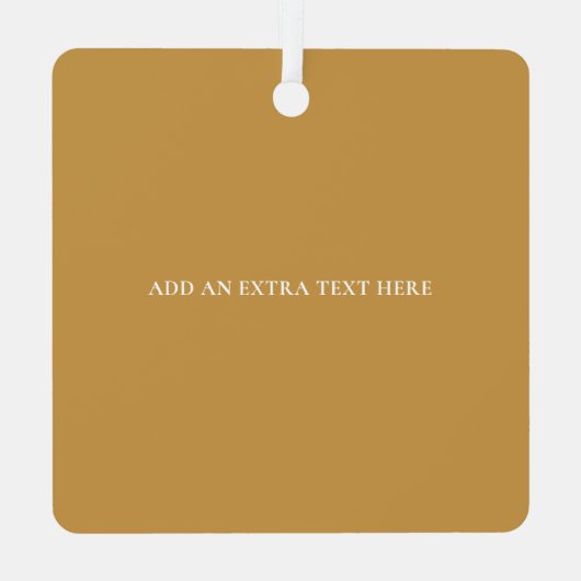 Kleine Rendier Eenvoudige Sneeuwvlokken foto Ocher Metalen Ornament (Achterkant)