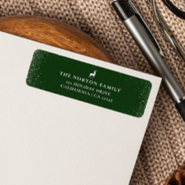 Kleine Rendieren Eenvoudige Sneeuwvlokken Groene K Etiket