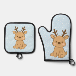 Kleine Rendieren Ovenwant & Pannenlap Set