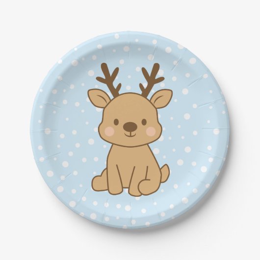 Kleine Rendieren Papieren Bordje (Voorkant)