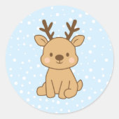 Kleine Rendieren Ronde Sticker (Voorkant)