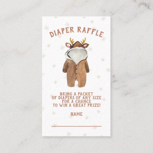 Kleine rendierkerstwinter visitekaartje (Voorkant)