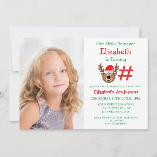 Kleine rendierkinderen van Birthday Kaart (Voorkant)