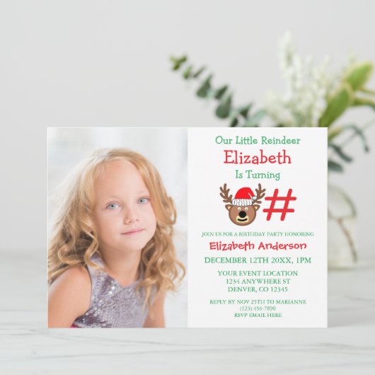 Kleine rendierkinderen van Birthday Kaart (Staand voorkant)