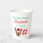 Kleine rendierkinderen van Birthday Papieren Bekers (Voorkant)