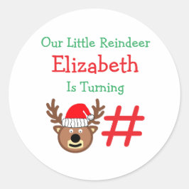 Kleine rendierkinderen van Birthday Ronde Sticker