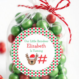 Kleine rendierkinderen van Birthday Ronde Sticker