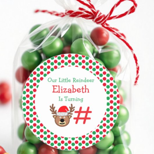 Kleine rendierkinderen van Birthday Ronde Sticker