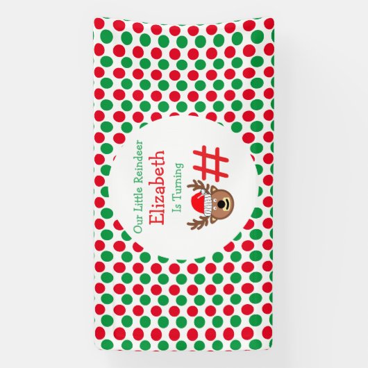 Kleine rendierkinderen van Birthday Spandoek (Verticaal)