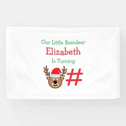 Kleine rendierkinderen van Birthday Spandoek (Horizontaal)
