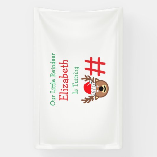 Kleine rendierkinderen van Birthday Spandoek (Verticaal)