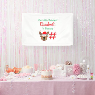 Kleine rendierkinderen van Birthday Spandoek