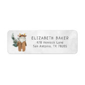 Kleine rendiervis | Etiket retouradres Baby shower (Voorkant)