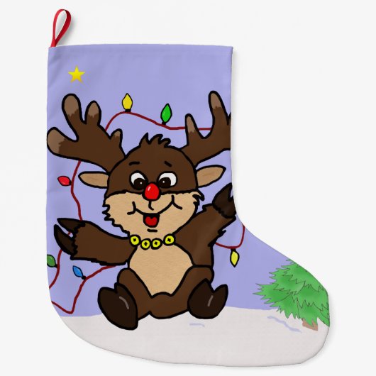 Kleine rendiervis grote kerstsok (Voorkant)