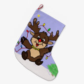 Kleine rendiervis grote kerstsok (Voorkant (Hangend))